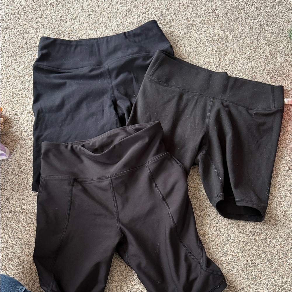 Black High-Rise Bike Shorts